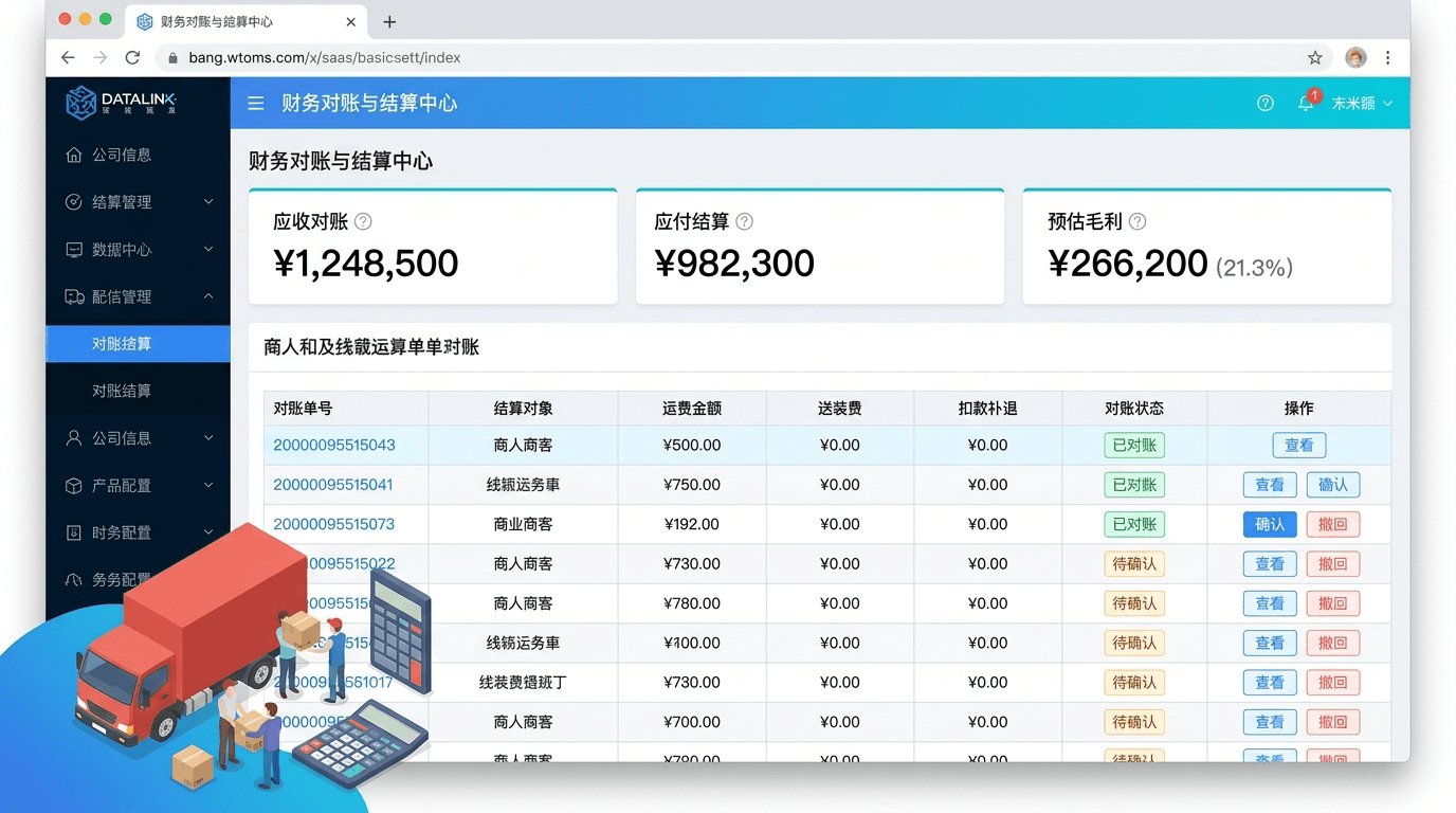 财务精算 · 全局账单自动生成与单票毛利对账